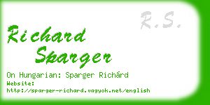richard sparger business card